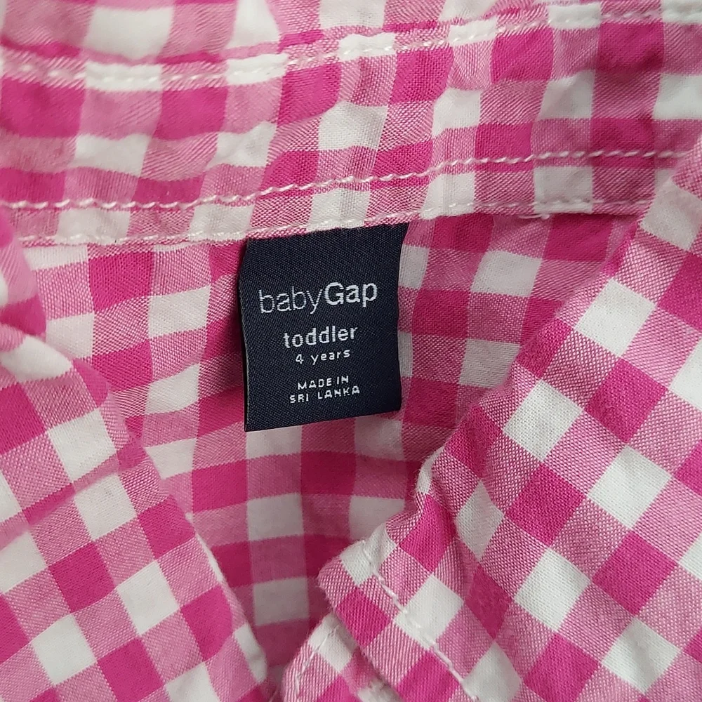 ⭐️ 5/$30 GAP kids _pink plaid 4T_ button up